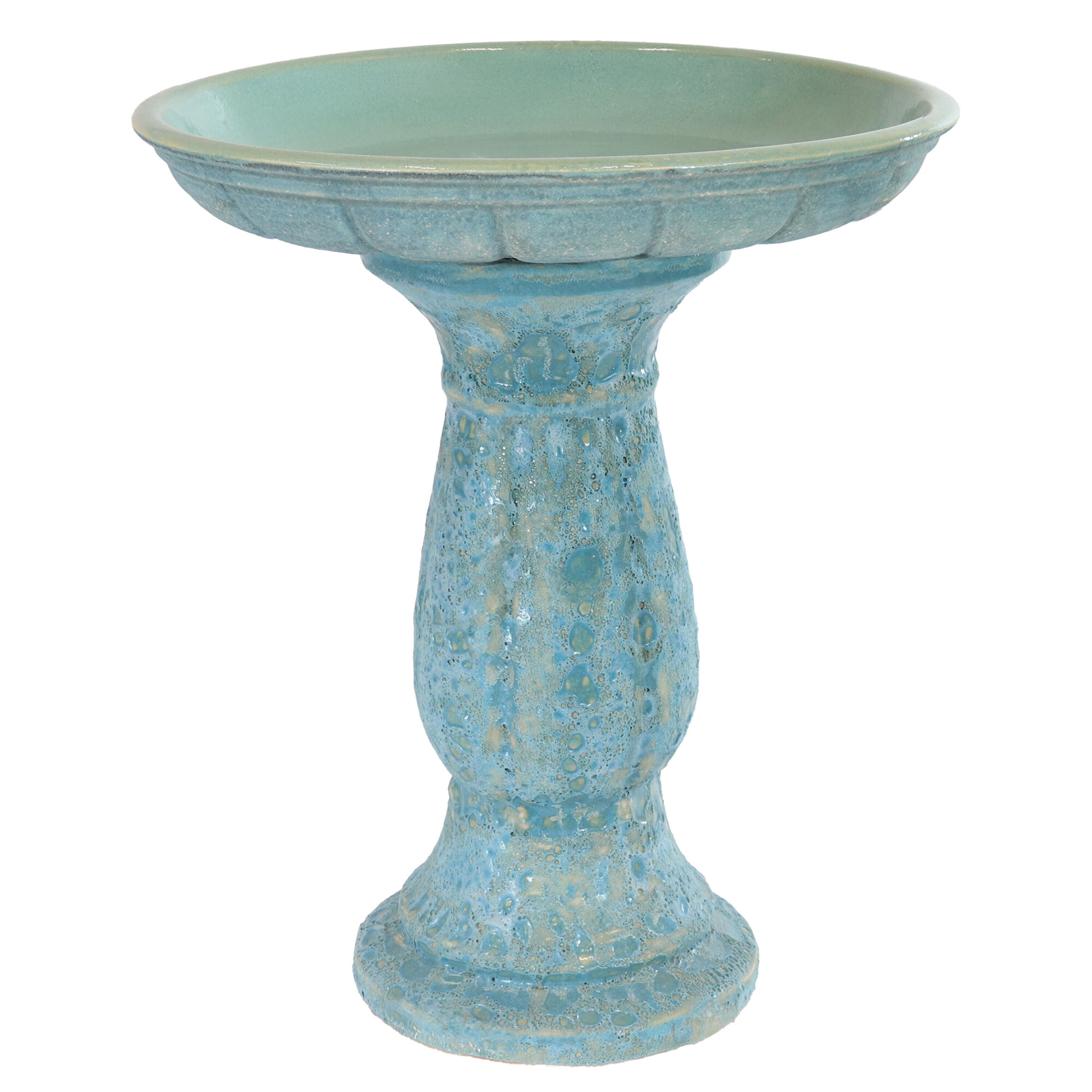 Sunnydaze Decor, Avignon Lava Finish Bird Bath - Blue, Model# VBD-608